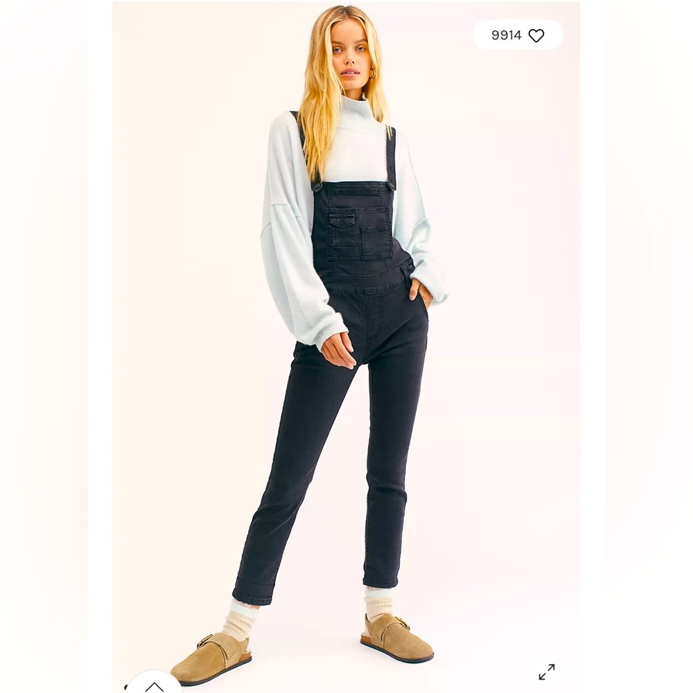 Free People Washed Denim Overall